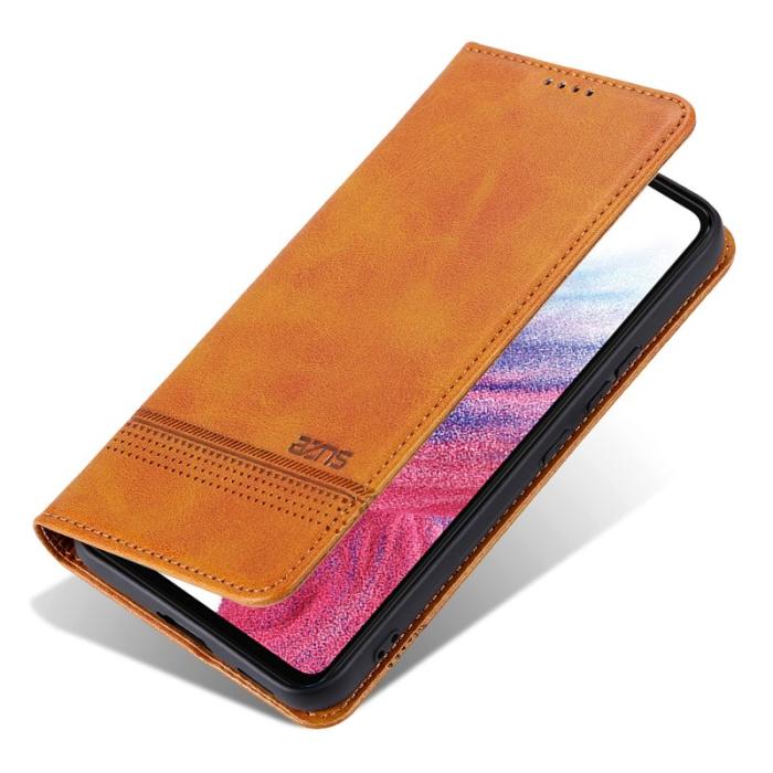 AZNS - AZNS Samsung Galaxy S23 FE Fodral Flip PU Läder - Brun