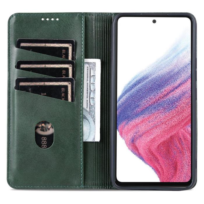 AZNS - AZNS Samsung Galaxy S23 FE Fodral Flip PU Läder - Grön