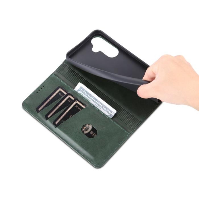 AZNS - AZNS Samsung Galaxy S23 FE Fodral Flip PU Läder - Grön