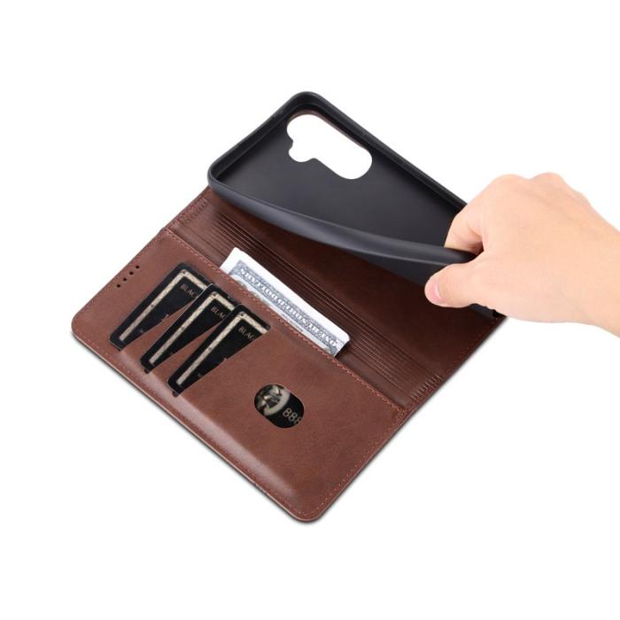 AZNS - AZNS Samsung Galaxy S23 FE Fodral Flip PU Läder - Kaffe