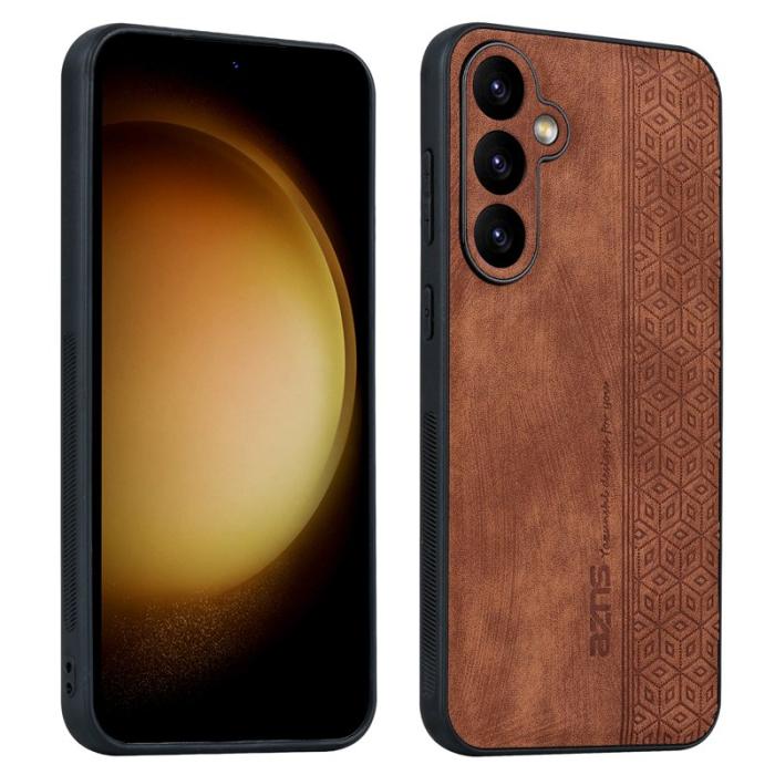 AZNS - AZNS Samsung Galaxy S23 FE Fodral PU Läder - Brun