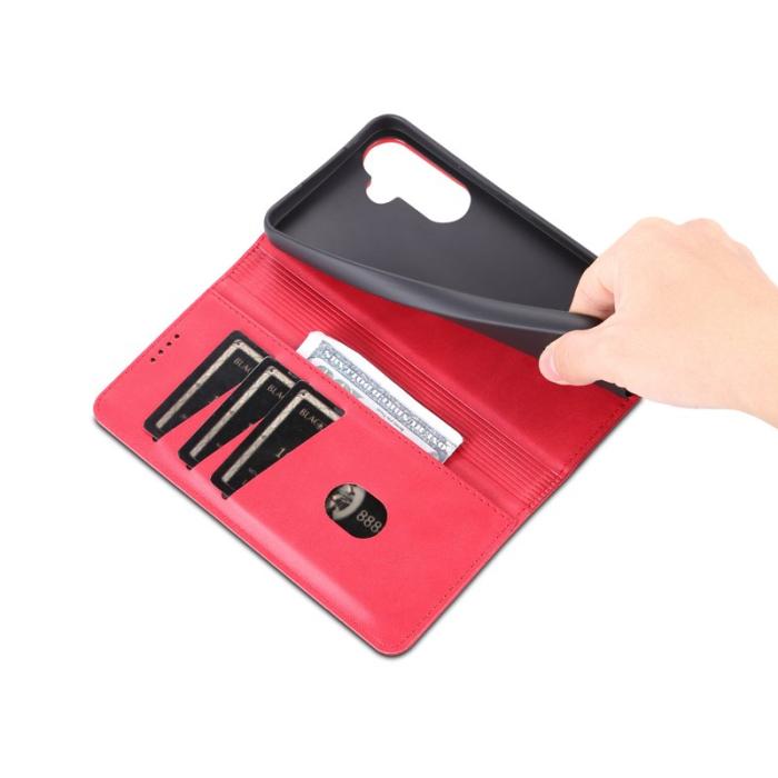 AZNS - AZNS Samsung Galaxy S23 FE Fodral PU Läder - Röd