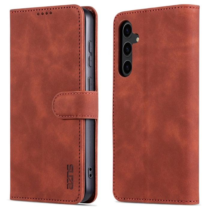 AZNS - AZNS Samsung Galaxy S23 FE Fodral Slim PU Läder - Brun
