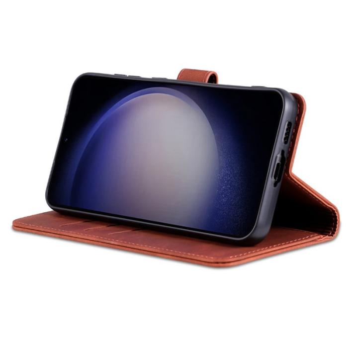 AZNS - AZNS Samsung Galaxy S23 FE Fodral Slim PU Läder - Brun