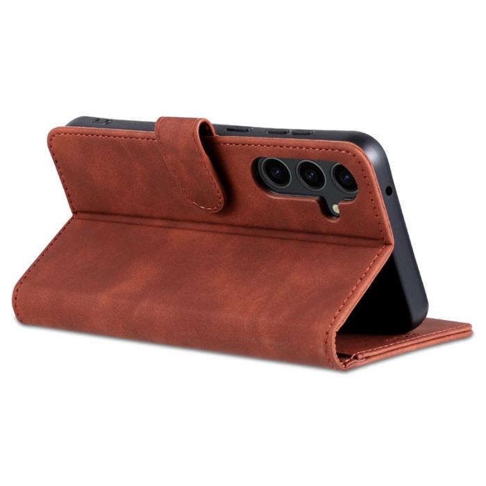 AZNS - AZNS Samsung Galaxy S23 FE Fodral Slim PU Läder - Brun