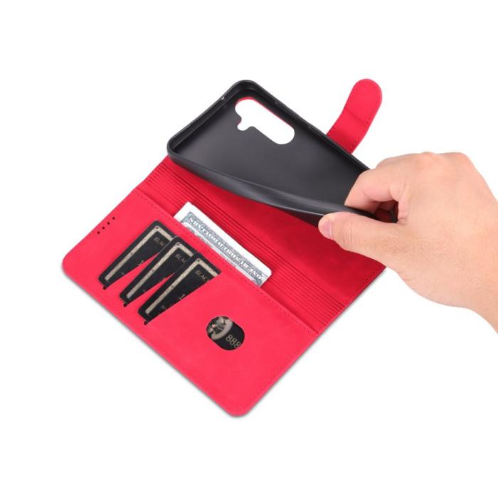 AZNS - AZNS Samsung Galaxy S23 FE Fodral Slim PU Läder - Röd