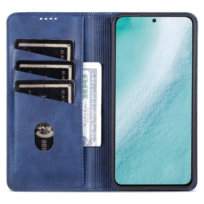 AZNS - AZNS Samsung Galaxy S23 Fodral Äkta läder - Blå