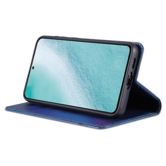 AZNS - AZNS Samsung Galaxy S23 Fodral Äkta läder - Blå