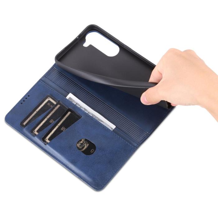 AZNS - AZNS Samsung Galaxy S23 Fodral Äkta läder - Blå