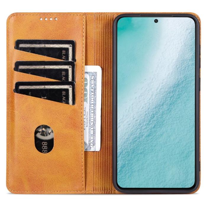 AZNS - AZNS Samsung Galaxy S23 Fodral Äkta läder - Brun