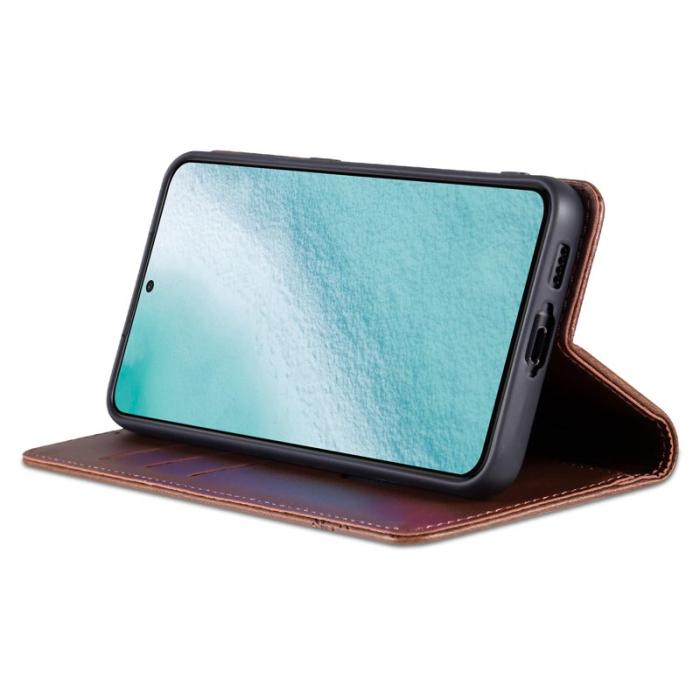 AZNS - AZNS Samsung Galaxy S23 Fodral Äkta läder - Kaffe