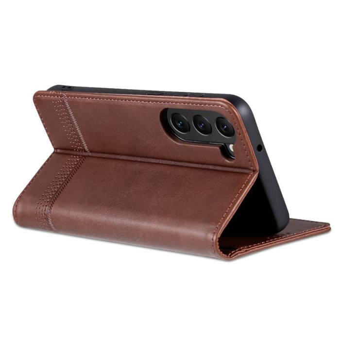 AZNS - AZNS Samsung Galaxy S23 Fodral Äkta läder - Kaffe