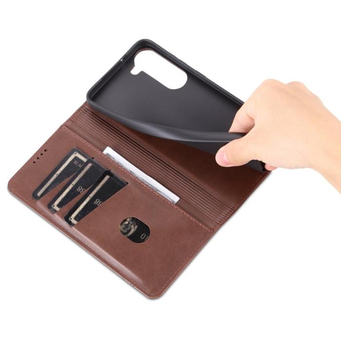 AZNS - AZNS Samsung Galaxy S23 Fodral Äkta läder - Kaffe