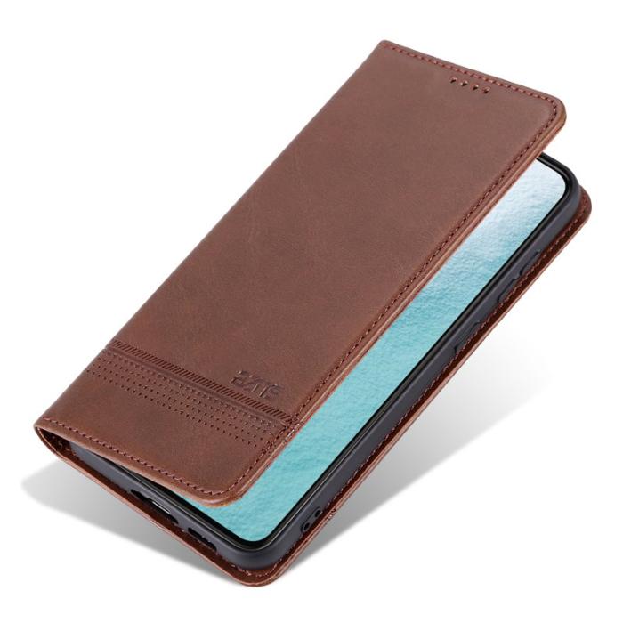 AZNS - AZNS Samsung Galaxy S23 Fodral Äkta läder - Kaffe