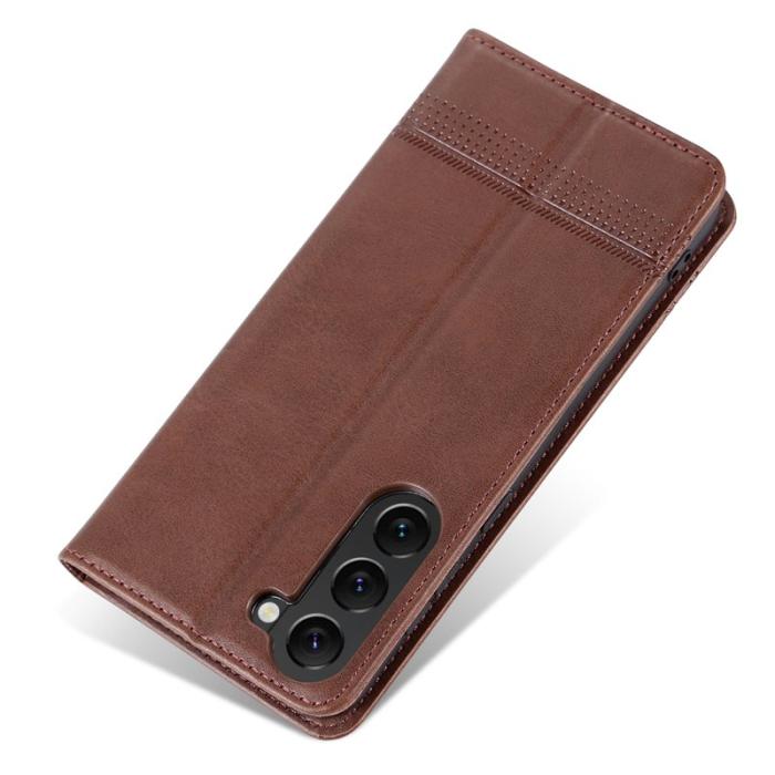 AZNS - AZNS Samsung Galaxy S23 Fodral Äkta läder - Kaffe