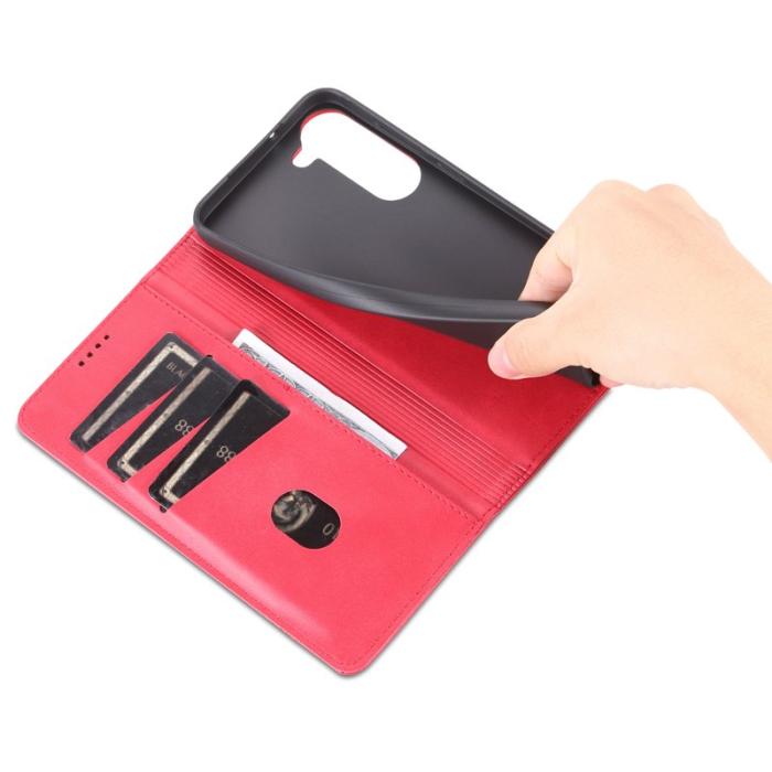 AZNS - AZNS Samsung Galaxy S23 Fodral Äkta läder - Röd