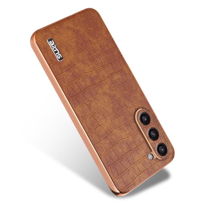 AZNS - AZNS Samsung Galaxy S23 Fodral Crocodile PU+TPU - Brun