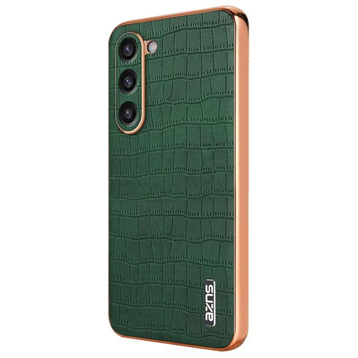 AZNS - AZNS Samsung Galaxy S23+ Fodral Crocodile PU+TPU - Grön