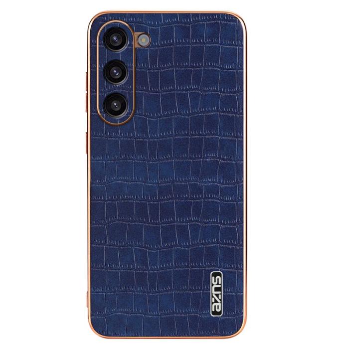 AZNS - AZNS Samsung Galaxy S23 Fodral Crocodile Textur PU+TPU - Blå