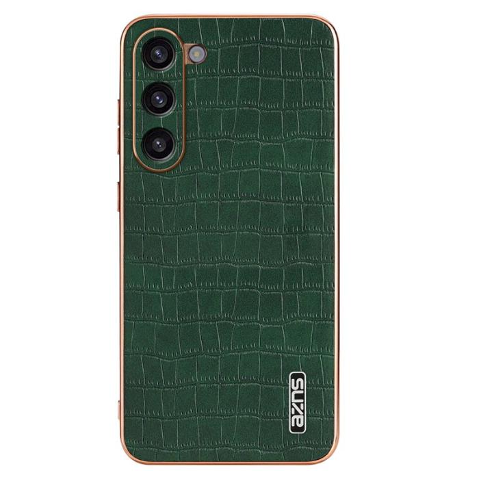 AZNS - AZNS Samsung Galaxy S23 Fodral Crocodile Textur PU+TPU - Grön