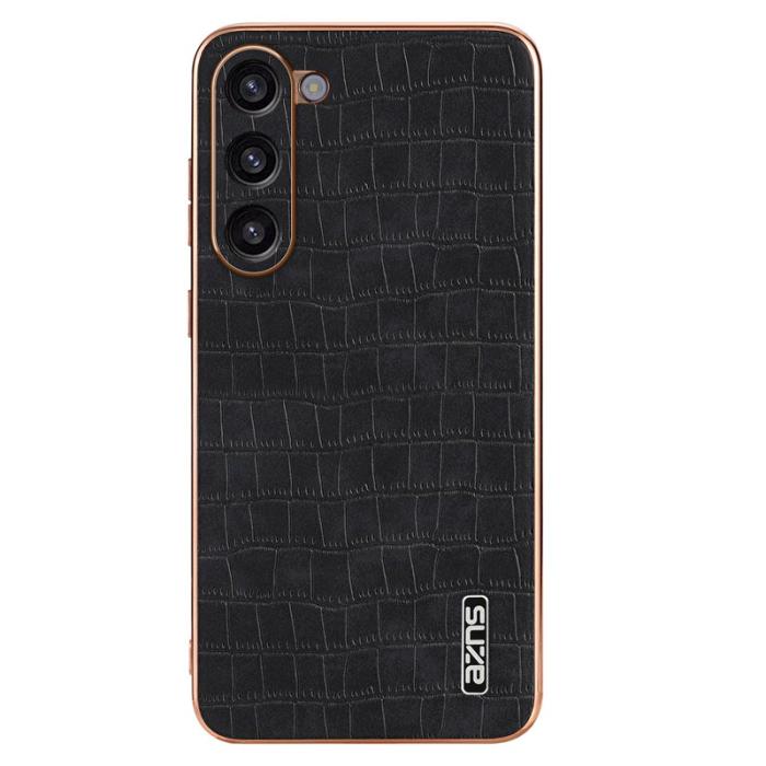 AZNS - AZNS Samsung Galaxy S23 Fodral Crocodile Textur PU+TPU - Svart