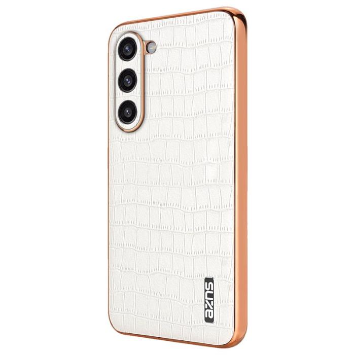 AZNS - AZNS Samsung Galaxy S23 Fodral Crocodile Textur PU+TPU - Vit