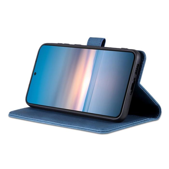 AZNS - AZNS Samsung Galaxy S23 Fodral PU Läder - Full Skydd - Blå