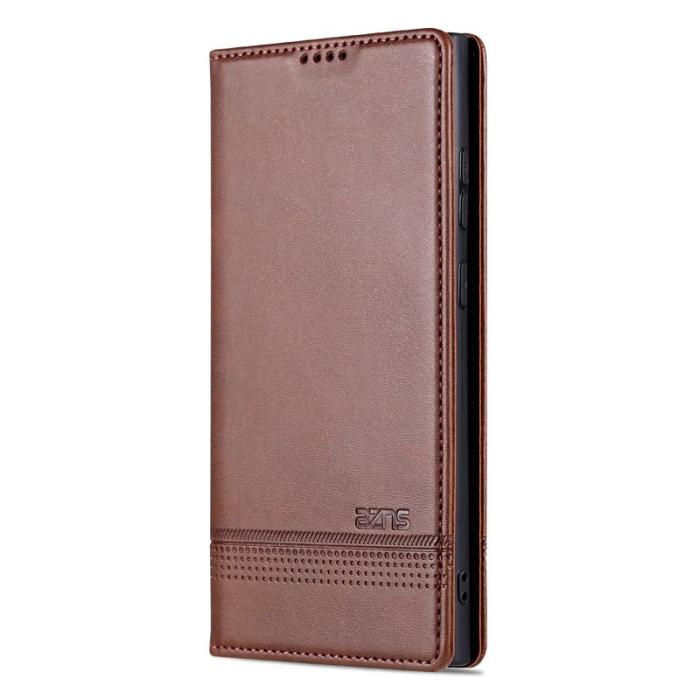 AZNS - AZNS Samsung Galaxy S23 Ultra Fodral Äkta läder - Kaffe