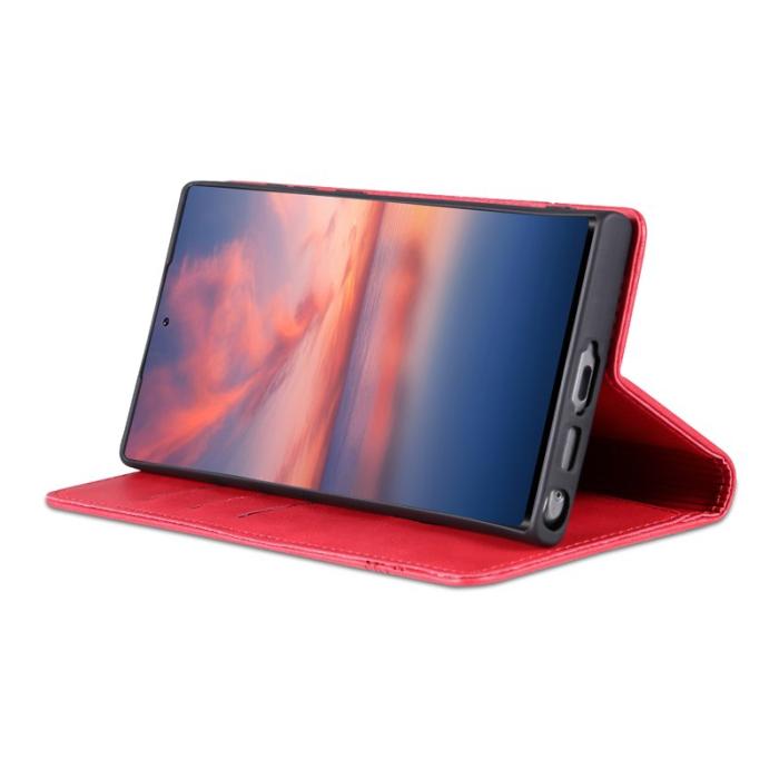 AZNS - AZNS Samsung Galaxy S23 Ultra Fodral Äkta läder - Röd