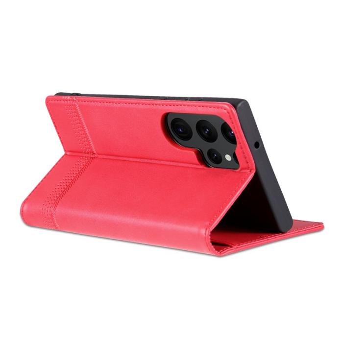AZNS - AZNS Samsung Galaxy S23 Ultra Fodral Äkta läder - Röd