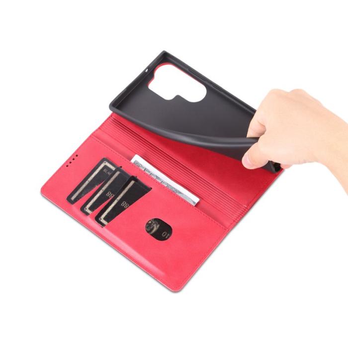 AZNS - AZNS Samsung Galaxy S23 Ultra Fodral Äkta läder - Röd