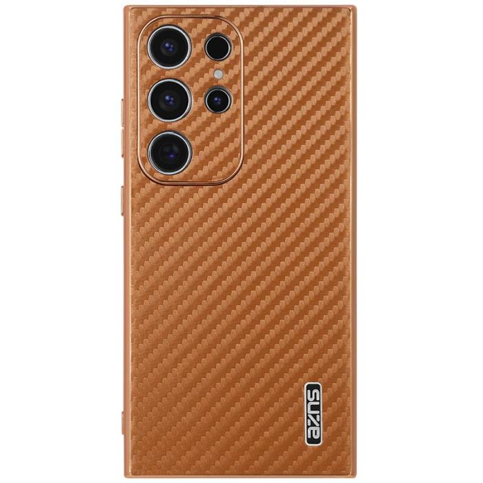 AZNS - AZNS Samsung Galaxy S23 Ultra Fodral - Electroplating PU + TPU - Brun