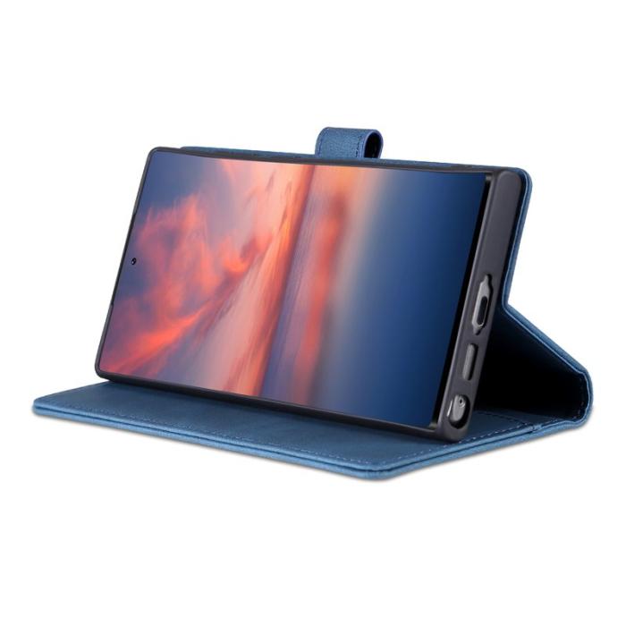 AZNS - AZNS Samsung Galaxy S23 Ultra Fodral PU Läder - Blå