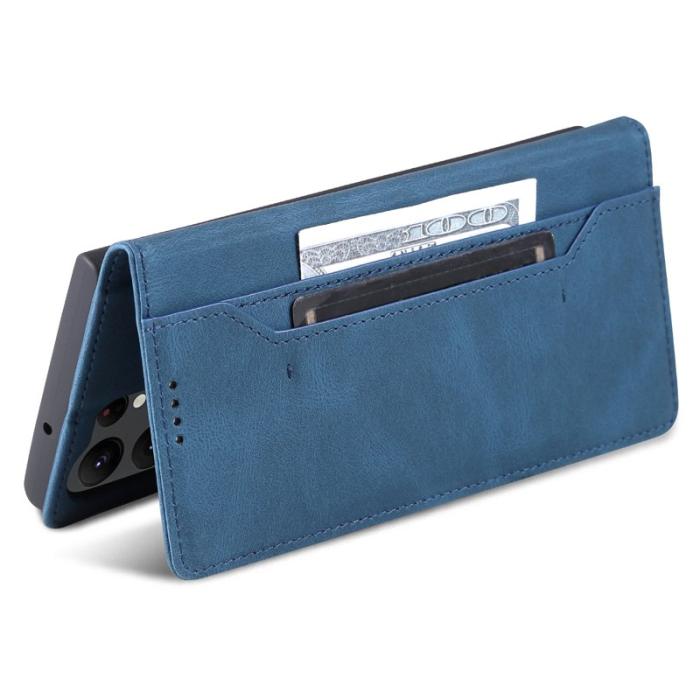 AZNS - AZNS Samsung Galaxy S23 Ultra Fodral PU Läder - Blå