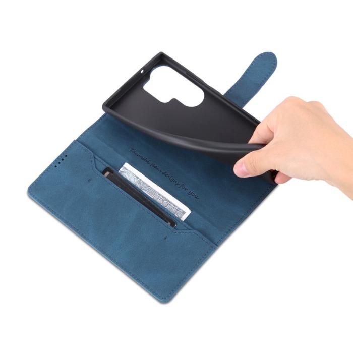 AZNS - AZNS Samsung Galaxy S23 Ultra Fodral PU Läder - Blå