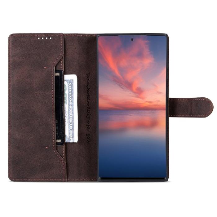 AZNS - AZNS Samsung Galaxy S23 Ultra Fodral PU Läder - Brun