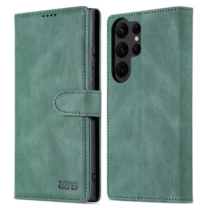 AZNS - AZNS Samsung Galaxy S23 Ultra Fodral PU Läder - Grön