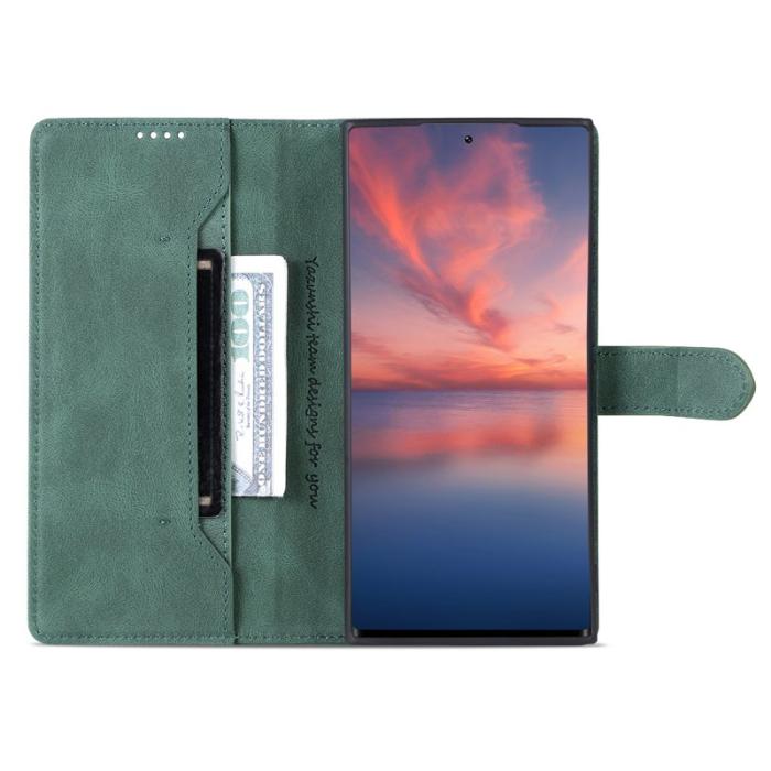 AZNS - AZNS Samsung Galaxy S23 Ultra Fodral PU Läder - Grön