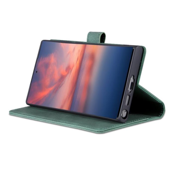 AZNS - AZNS Samsung Galaxy S23 Ultra Fodral PU Läder - Grön