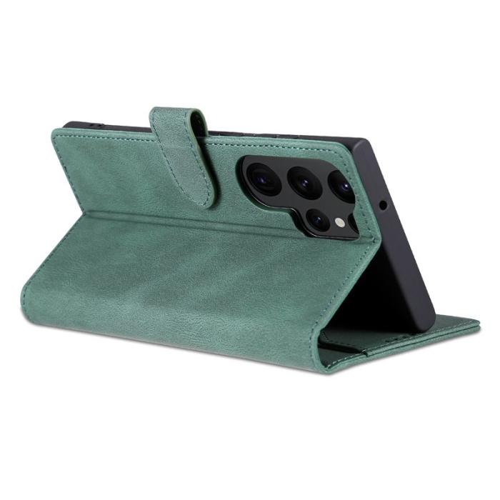 AZNS - AZNS Samsung Galaxy S23 Ultra Fodral PU Läder - Grön
