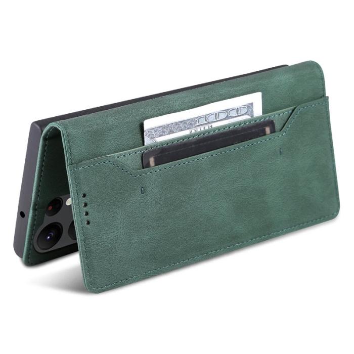 AZNS - AZNS Samsung Galaxy S23 Ultra Fodral PU Läder - Grön