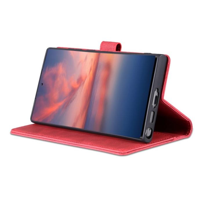 AZNS - AZNS Samsung Galaxy S23 Ultra Fodral PU Läder - Röd