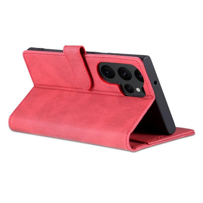 AZNS - AZNS Samsung Galaxy S23 Ultra Fodral PU Läder - Röd