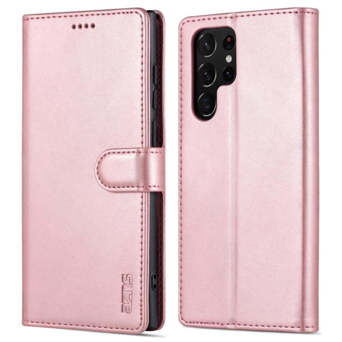 AZNS - AZNS Samsung Galaxy S23 Ultra Fodral PU Läder - Rose Gold