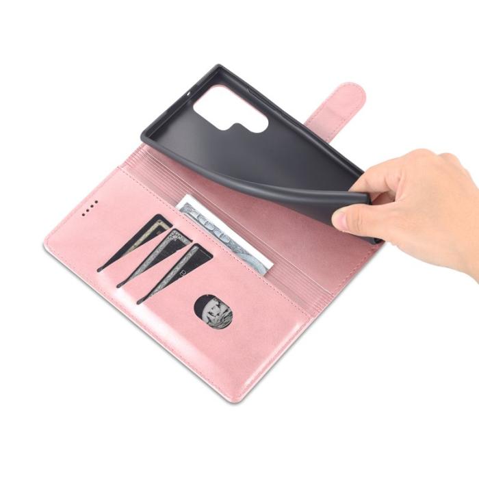 AZNS - AZNS Samsung Galaxy S23 Ultra Fodral PU Läder - Rose Gold