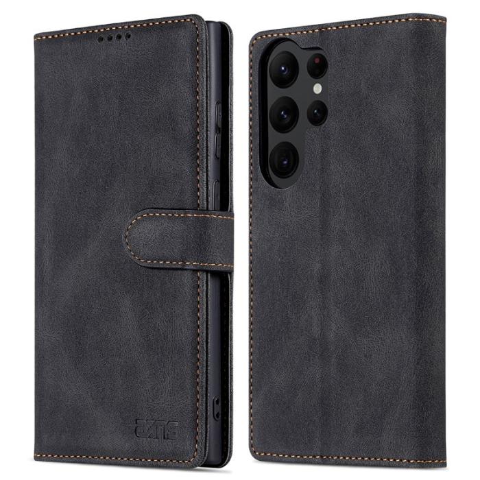 AZNS - AZNS Samsung Galaxy S23 Ultra Fodral PU Läder - Svart