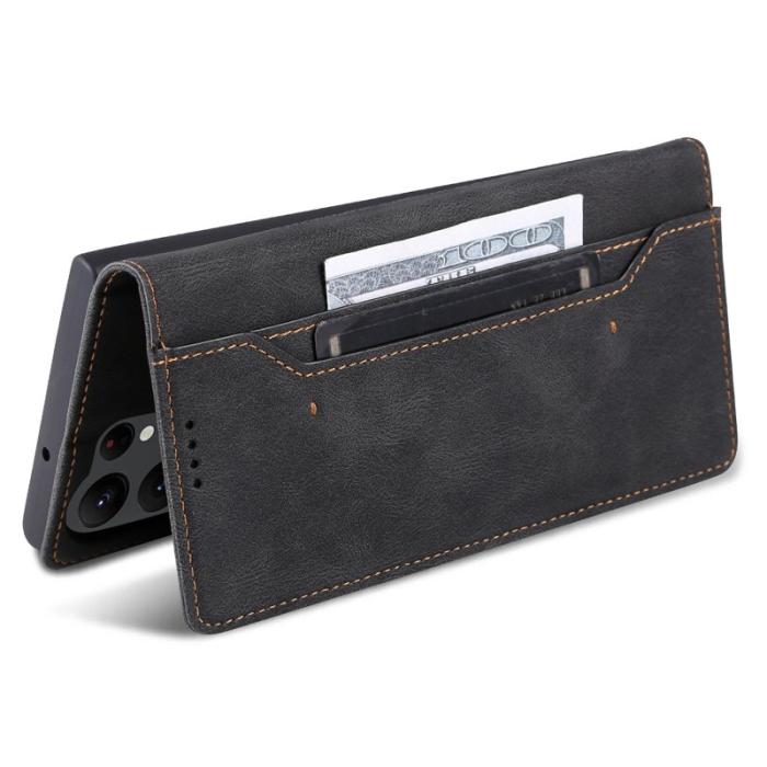 AZNS - AZNS Samsung Galaxy S23 Ultra Fodral PU Läder - Svart