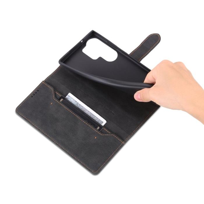 AZNS - AZNS Samsung Galaxy S23 Ultra Fodral PU Läder - Svart