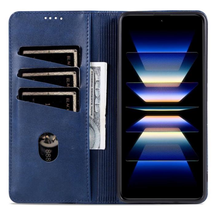 AZNS - AZNS Samsung Galaxy S24 FE Fodral Äkta läder - Blå