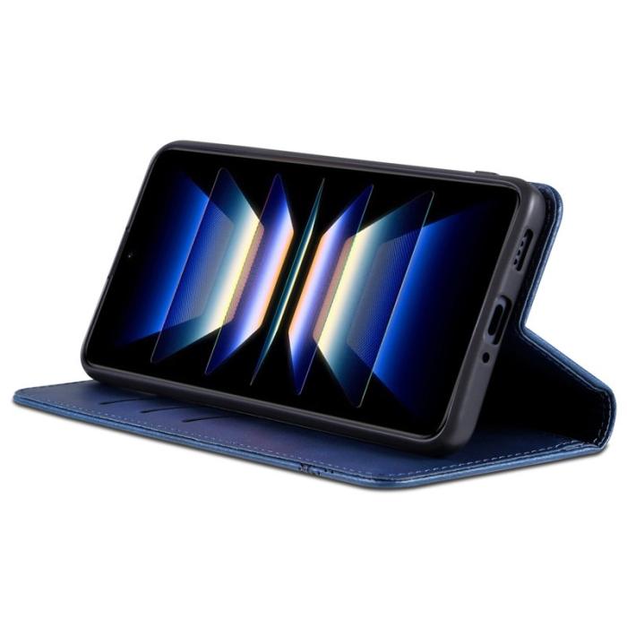 AZNS - AZNS Samsung Galaxy S24 FE Fodral Äkta läder - Blå